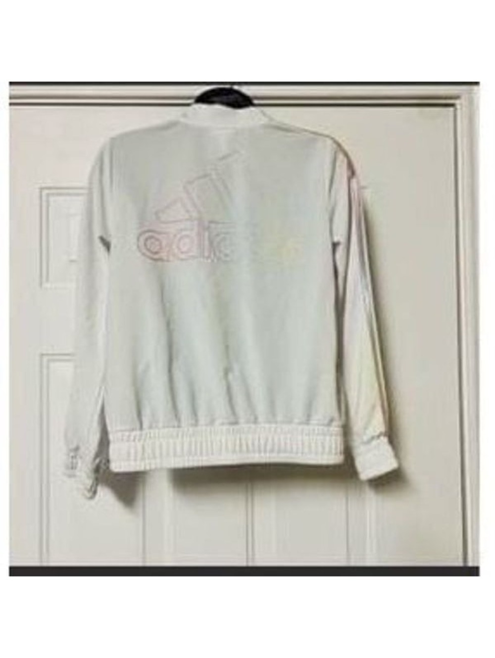 Adidas Soft Girl White Pastel Iridescent Holographic Pink Purple Stripe XL 14 XS